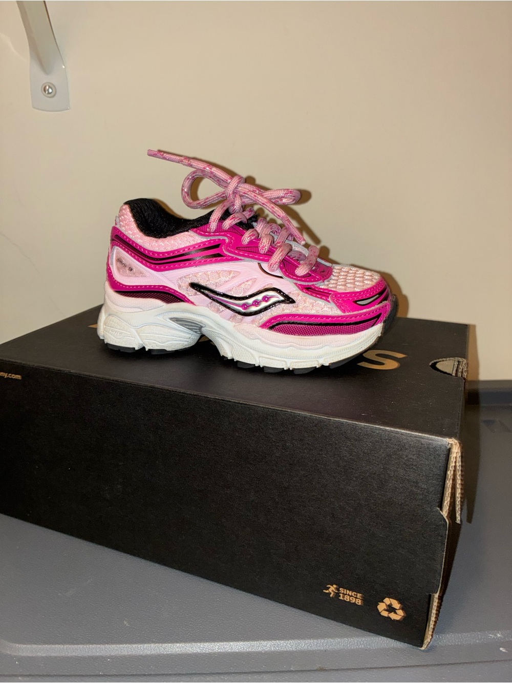 Saucony Girls' Pink and White Athletic Sneakers